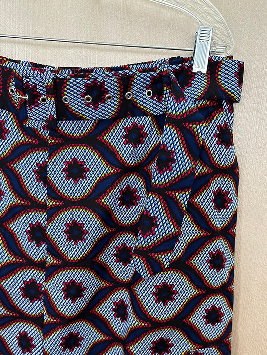 NWT - MAE OTTI blue print 100% Cotton Funbi African Joggers Pants - XXL