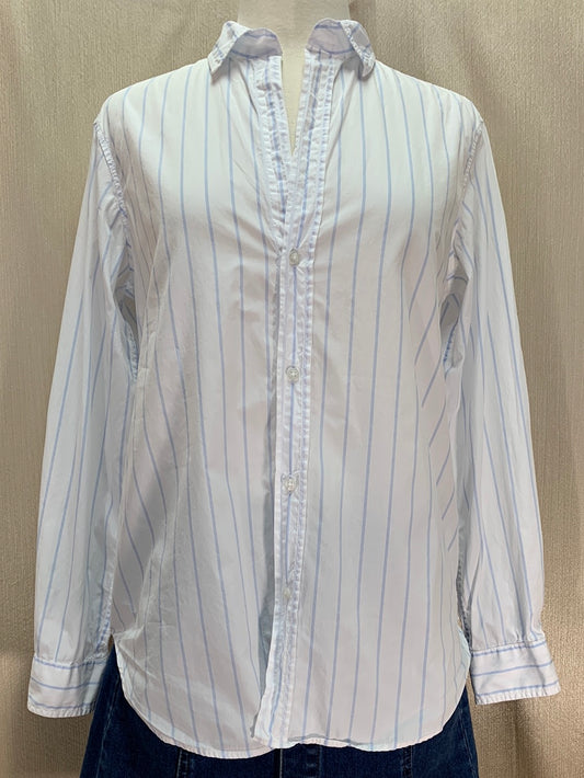 FRANK & EILEEN white blue Stripe Cotton "FRANK" Button Up Shirt - M