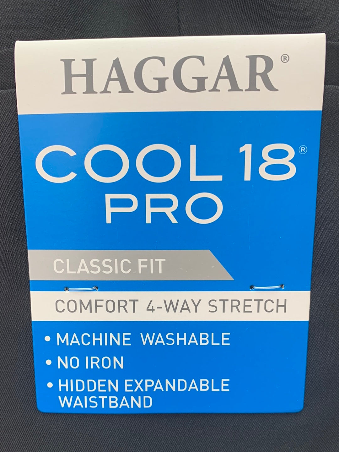 NWT - HAGGAR black Cool 18 Pro Flat Front Classic Fit Golf Pants - 48x32