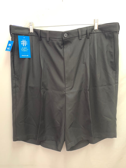 NWT - HAGGAR black Cool 18 Pro Pleated 10.5" Golf Shorts - 48W