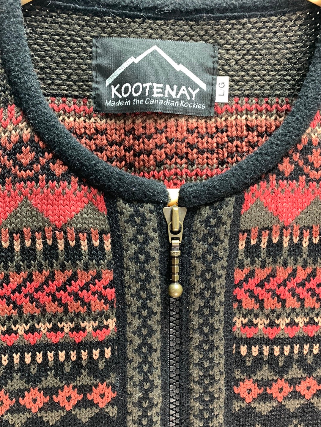KOOTENAY KNIT & APPAREL black multi Wool Fair Isle Sweater Vest  - L