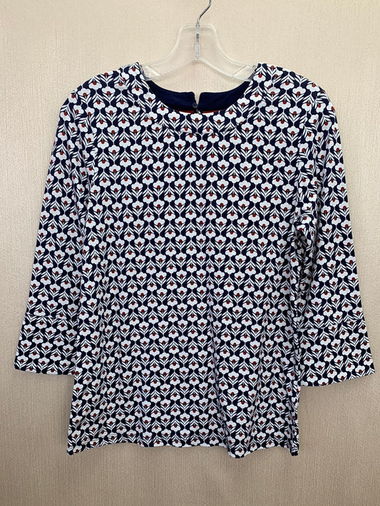 NWT - BODEN navy floral print Modal Blend 3/4 Sleeve Shirt - US 6