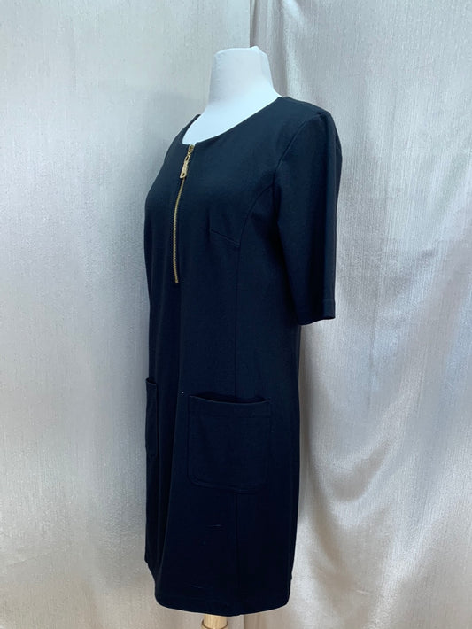 SPARTINA 449 black Short Sleeve Helena Ponte Zip Dress - S