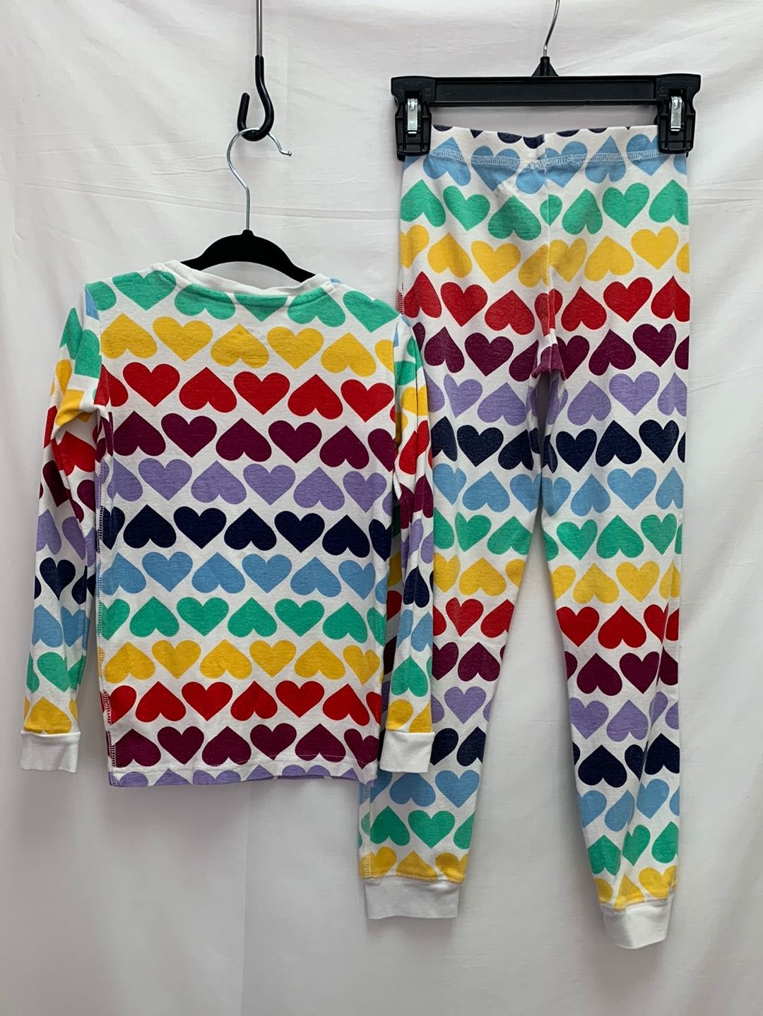 PRIMARY hearts print Kids Organic Pajamas Set - 6-7