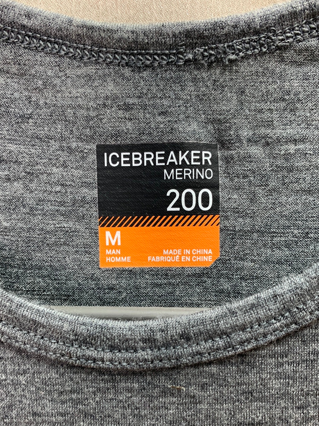 ICEBREAKER heather grey Merino Wool Short Sleeve T-Shirt - M