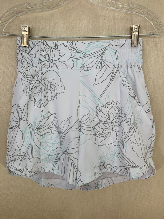 NWT - COLUMBIA white green Floral Short Lined Active 5" Shorts - XS