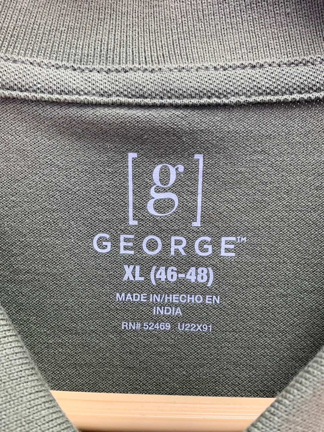 NWT - GEORGE artichoke green GE Pique Short Sleeve Polo Shirt - XL | 46-48