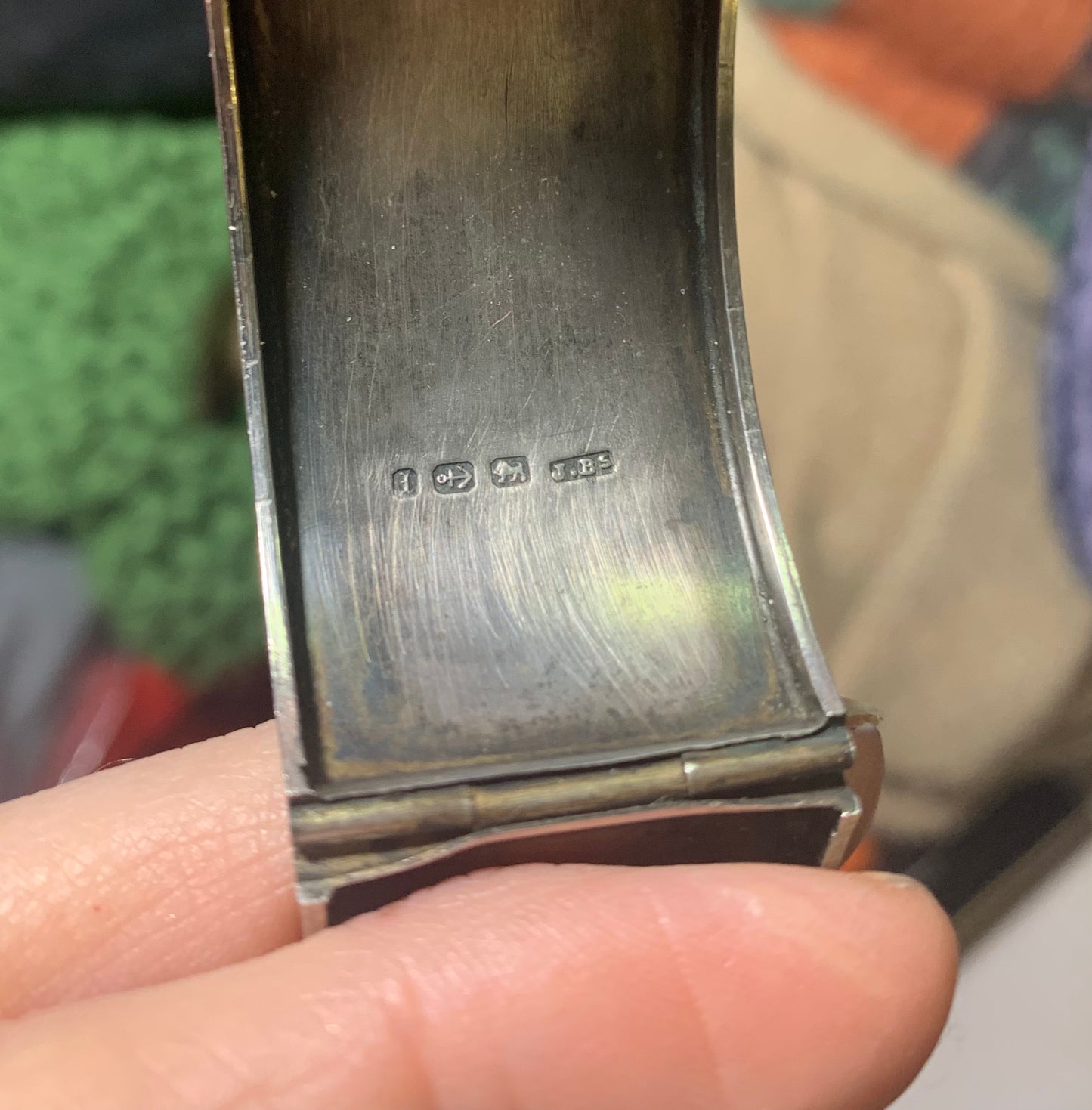 Vintage - Sterling Silver Birmingham Hinged Bangle Bracelet