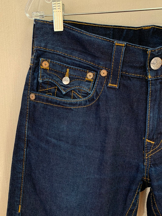 TRUE RELIGION dark wash Ricky Straight W Flaps World Tour Jeans - 31