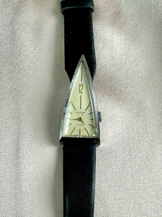 Vintage HILTON "Satellite" Triangle Wind Up Manual Mechanical Watch 1958