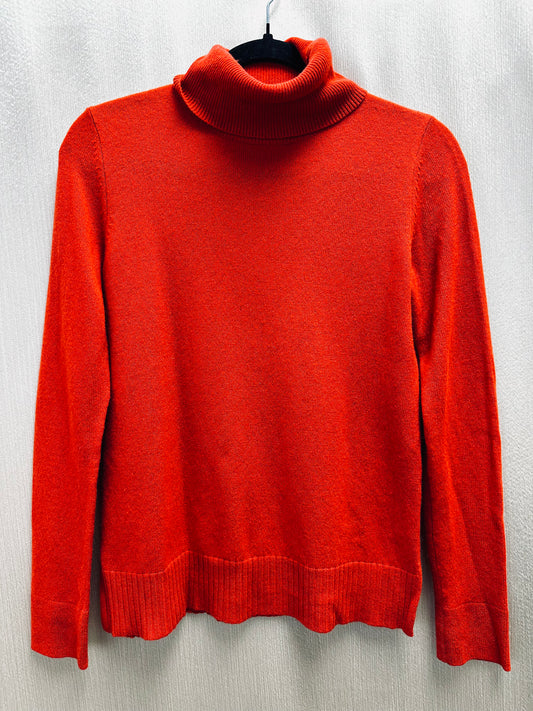 NEIMAN MARCUS red orange Cashmere Turtleneck Long Sleeve Sweater - S