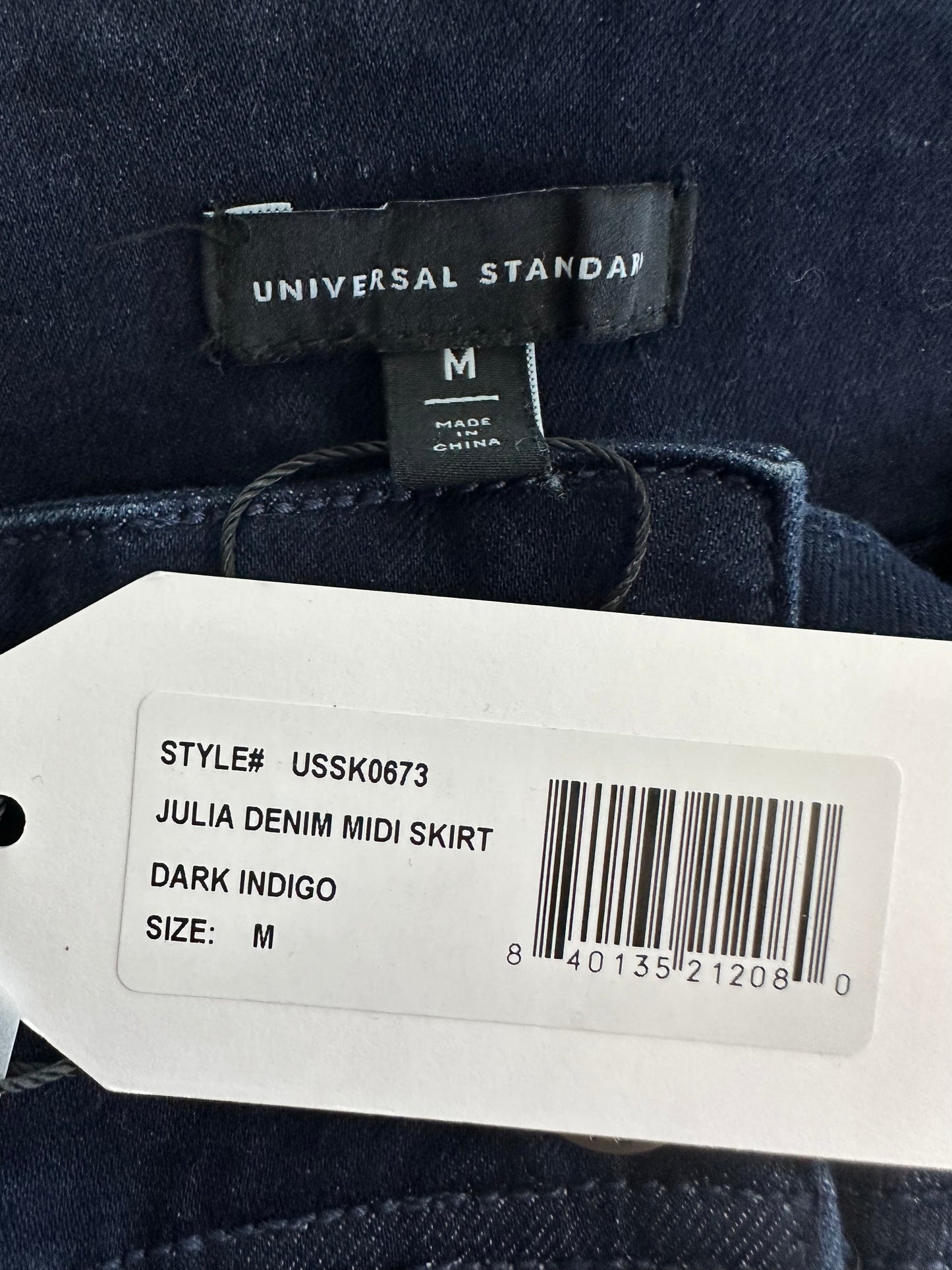 NWT - UNIVERSAL STANDARD dark indigo wash Julia Denim Midi Skirt - M | 18-20