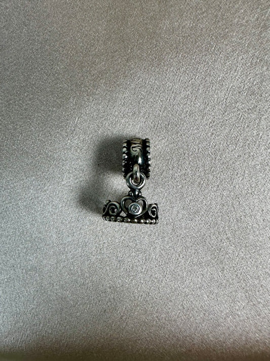 PANDORA 925 ALE Sterling Silver RETIRED My Princess Dangle Tiara Charm