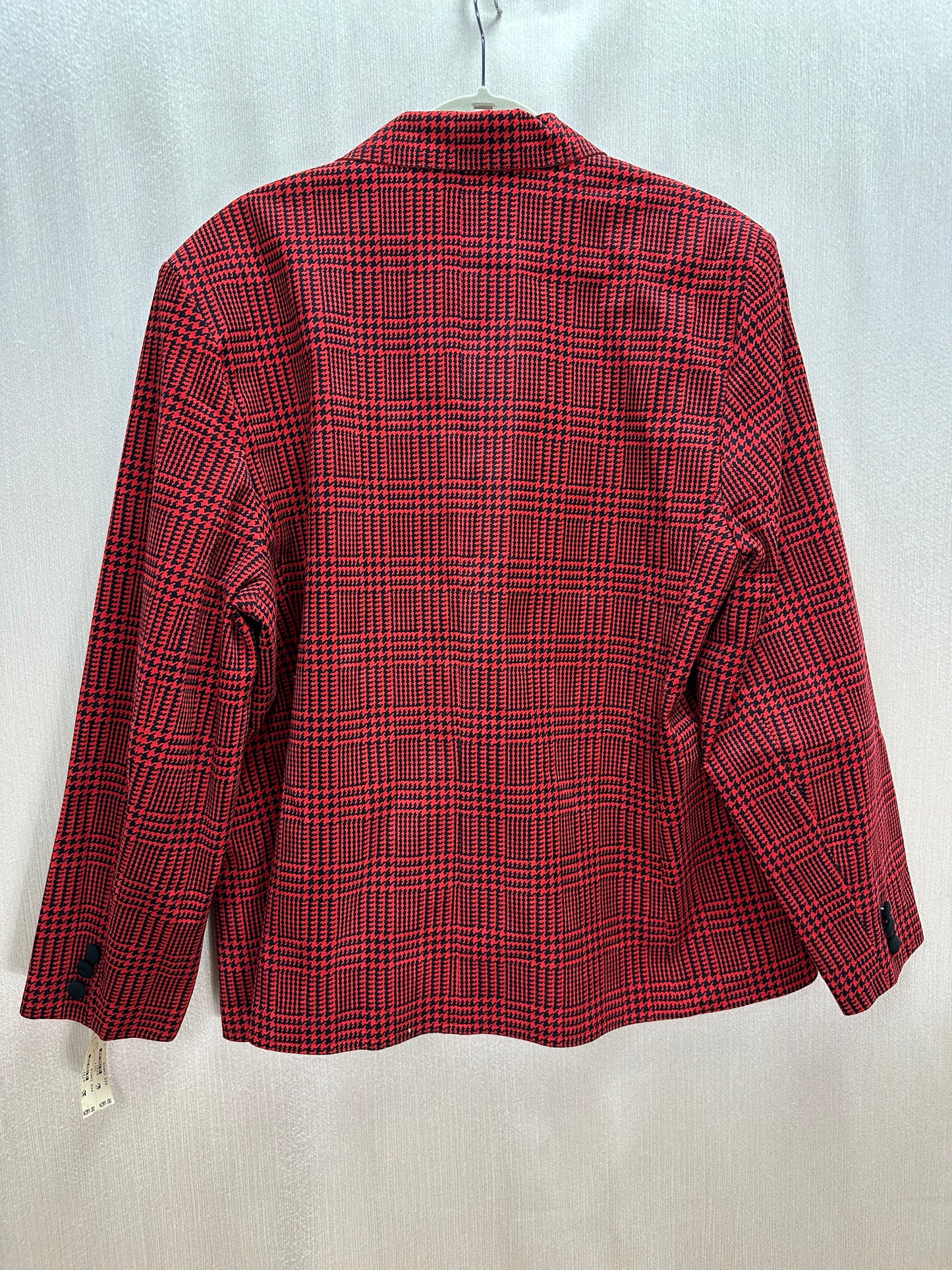 Vintage NWT - COUNT ROMI red black Houndstooth Check Ultra Suede Blazer - 20