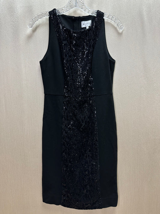 NWT - MILLY black Sequined Cocktail Evening Sleeveless Mini Party Dress - 4