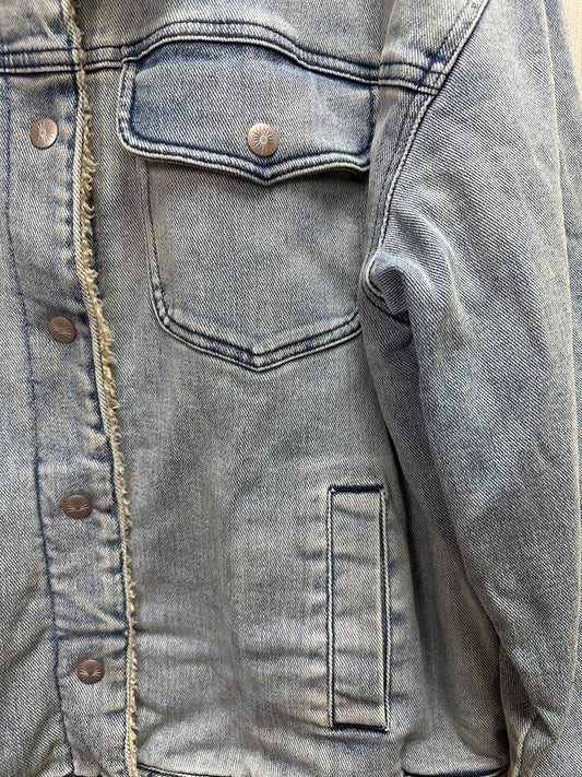NWT - FAHERTY Indigo Dyed Riverlands Wash Sherpa Denim Jacket - XL