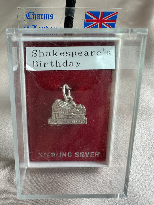 New CHARMS OF LONDON Sterling Silver Shakespeare's Birthday House Charm