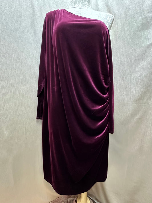 NWT - UNIVERSAL STANDARD burgundy red Velvet Midi Dress - XL | US 4X / 26-28