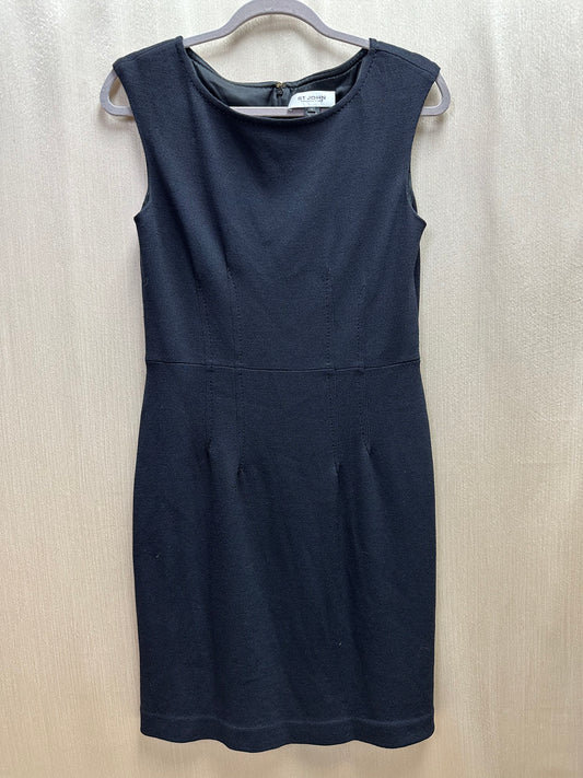 ST JOHN COLLECTION navy Santana Knit Boat Neck Sheath Dress - 8