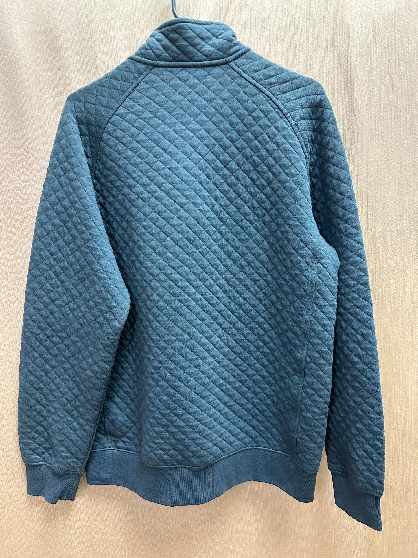 NWT - LL BEAN storm blue Quilted Button Neck Sweatshirt - M