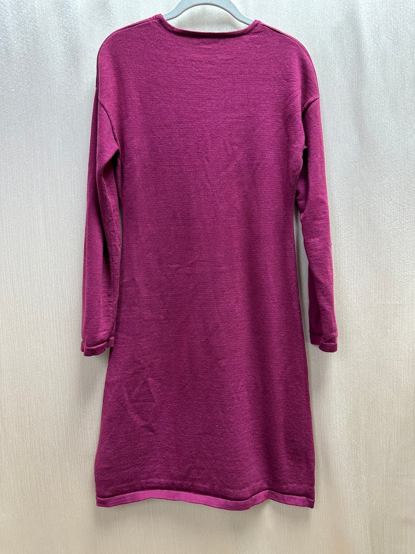 GARNET HILL burgundy 100% Merino Wool Long Sleeve Sweater Dress - M