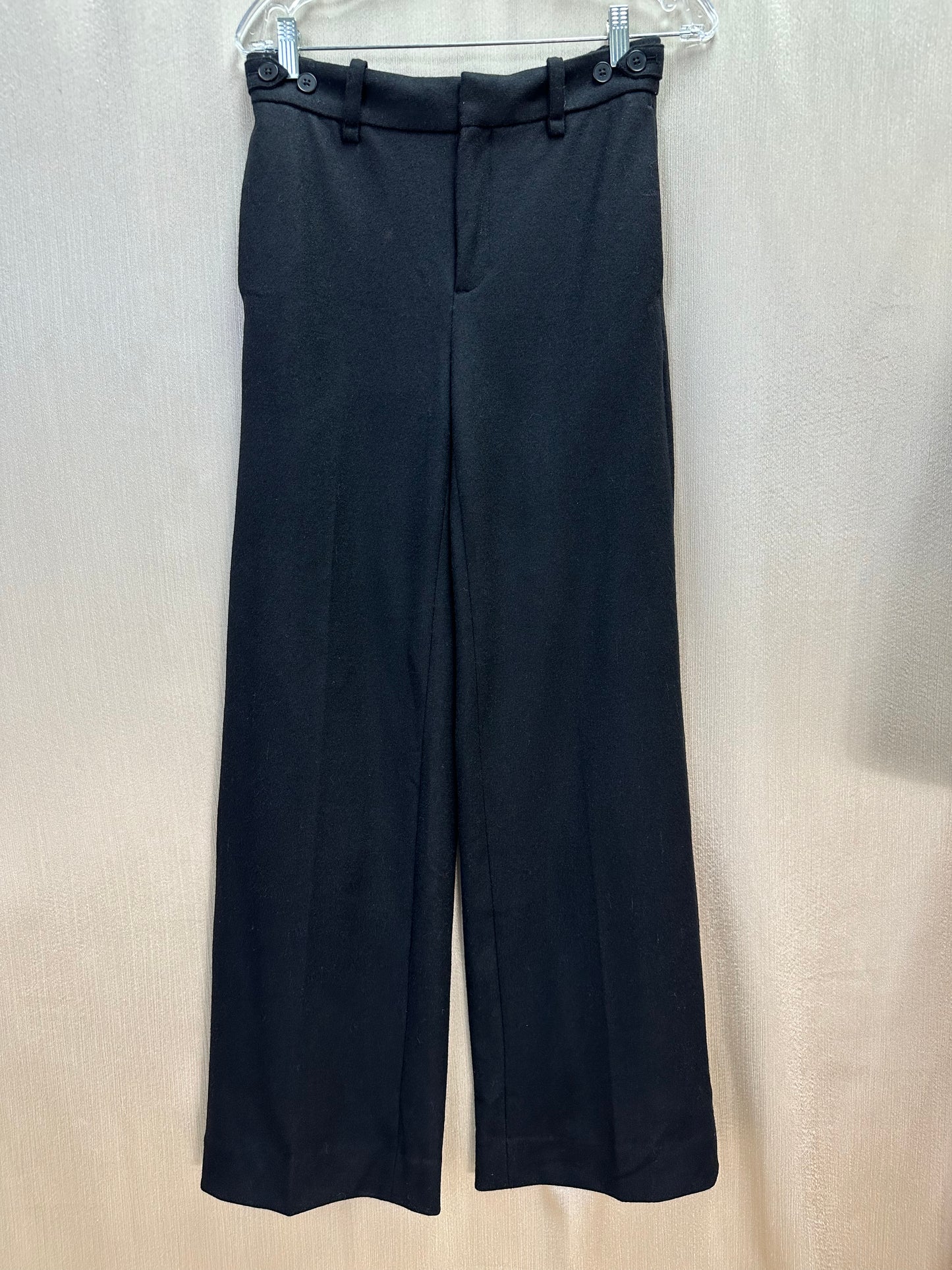 NWT - BANANA REPUBLIC black Wool Blend Lined Elastic Back Waist Pants - 4