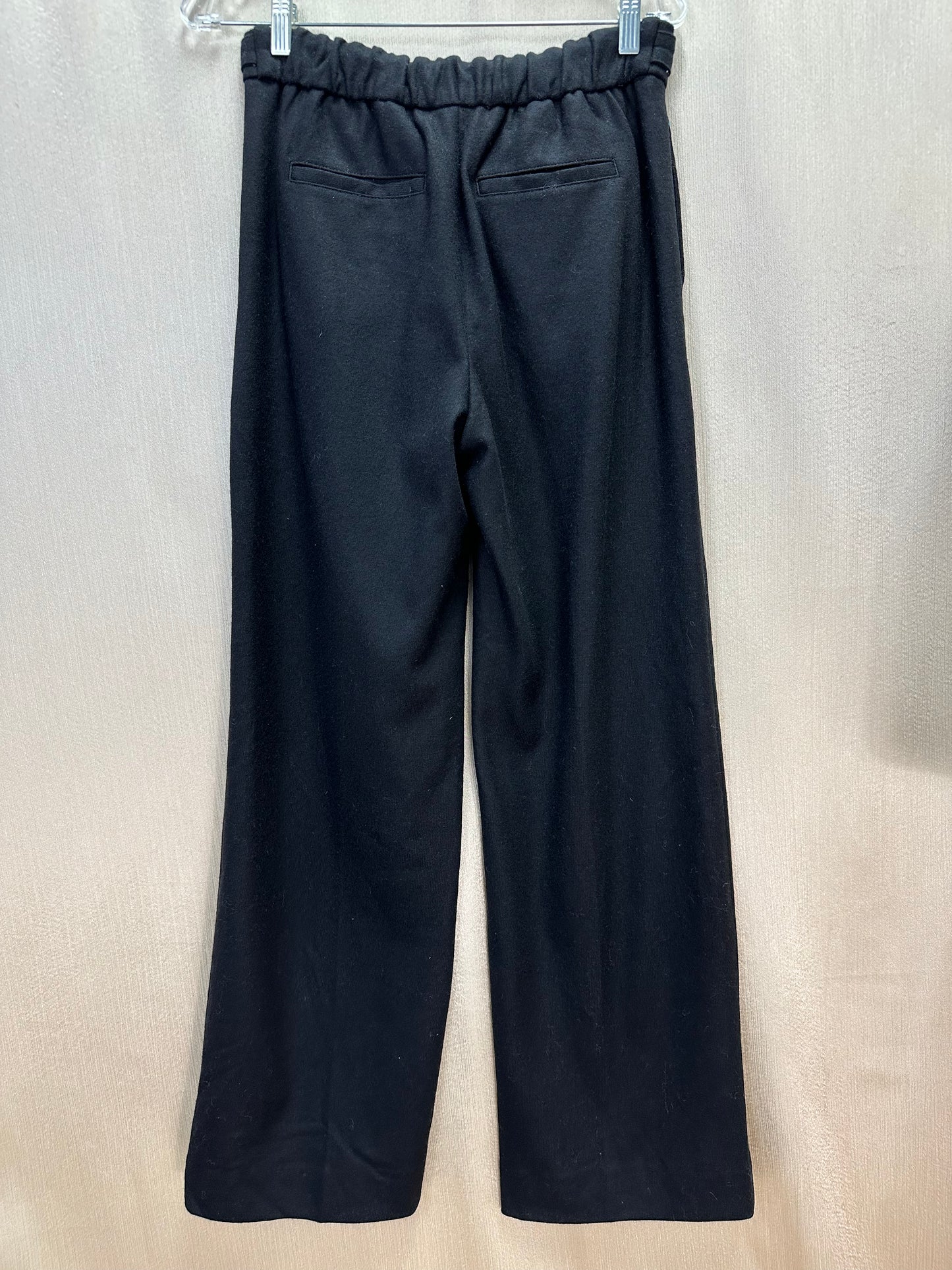 NWT - BANANA REPUBLIC black Wool Blend Lined Elastic Back Waist Pants - 4