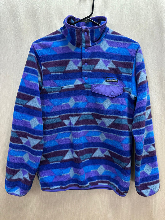 PATAGONIA blue purple Guatemalan Tango Snap T Synchilla Fleece Pullover - XS