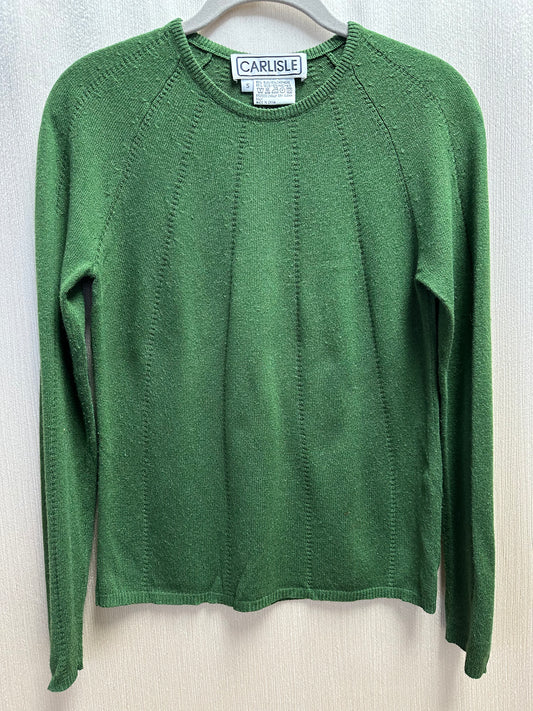 CARLISLE dark green Silk Cashmere Long Sleeve Sweater - S