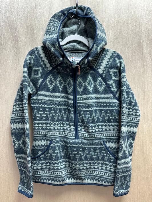 SMARTWOOL blue Fairisle Hudson Trail Anorak Fleece Pullover Hoodie - S