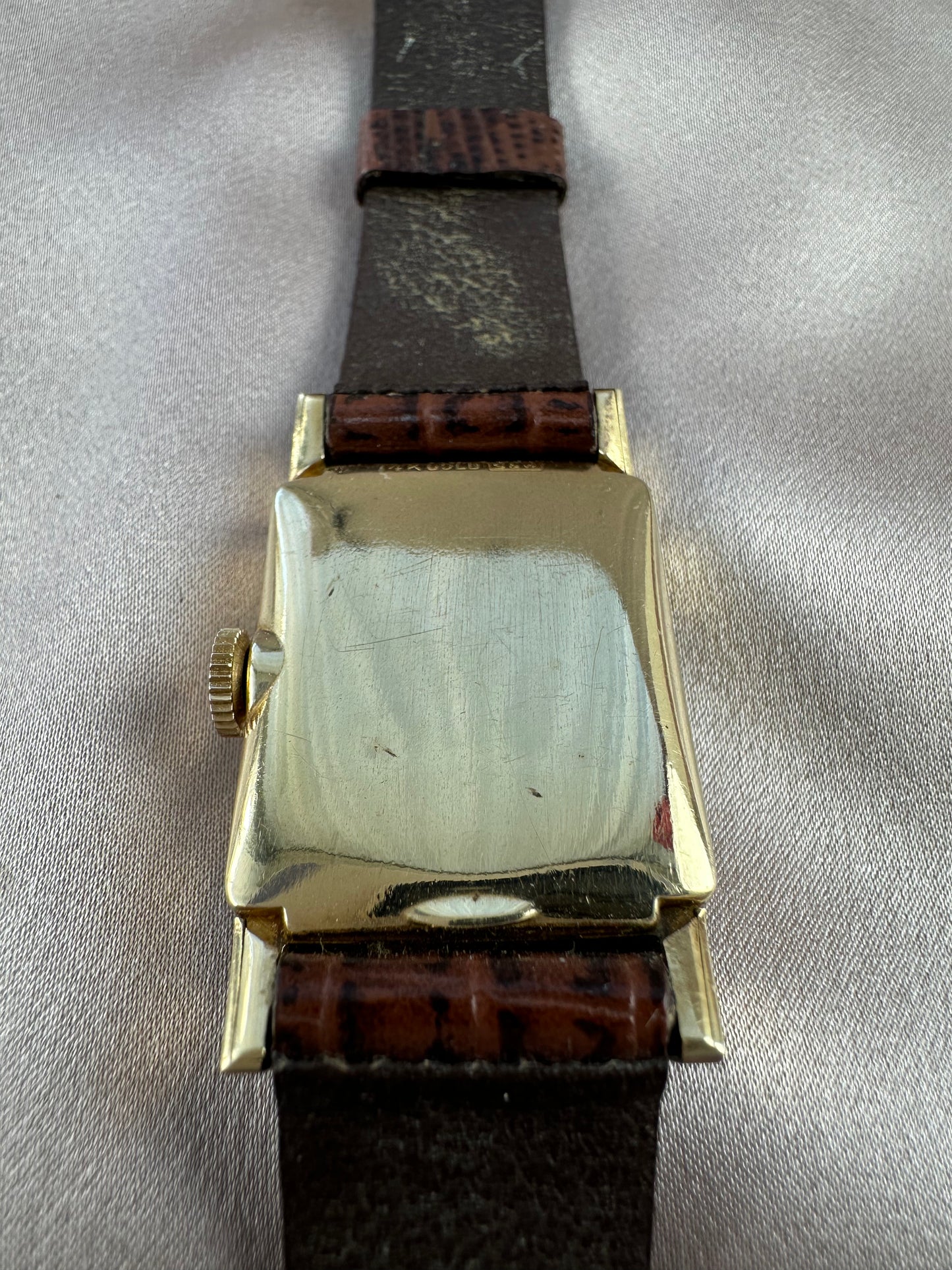 Vintage LORD ELGIN 14k Solid Gold S&W Rectangular Mechanical Watch - Working