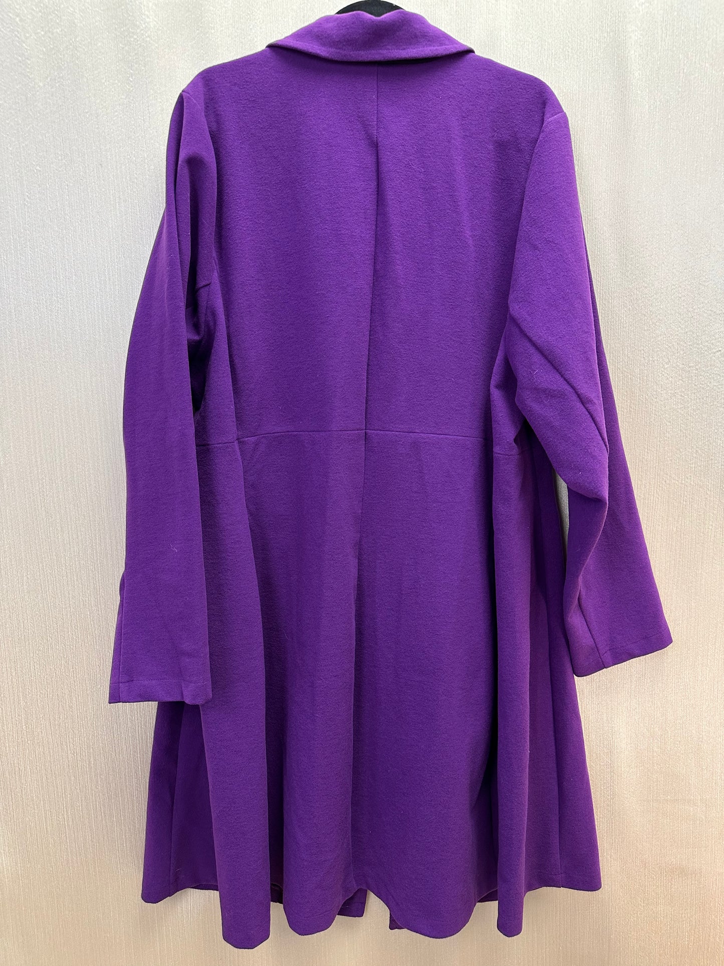 NWT - TORRID purple Brushed Ponte Rayon Blend Single Button Pea Coat - 4X | 26