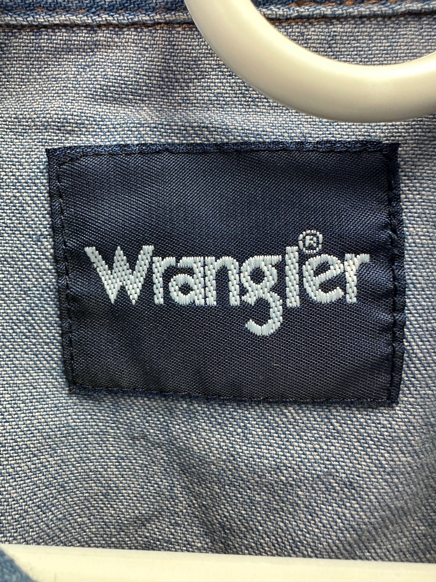 NWT - WRANGLER stonewash blue Denim Cowboy Cut Western Work Shirt - LT