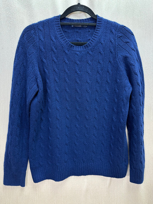 BROOKS BROTHERS dark blue Italian Cashmere Scotland Cable Knit Sweater - L