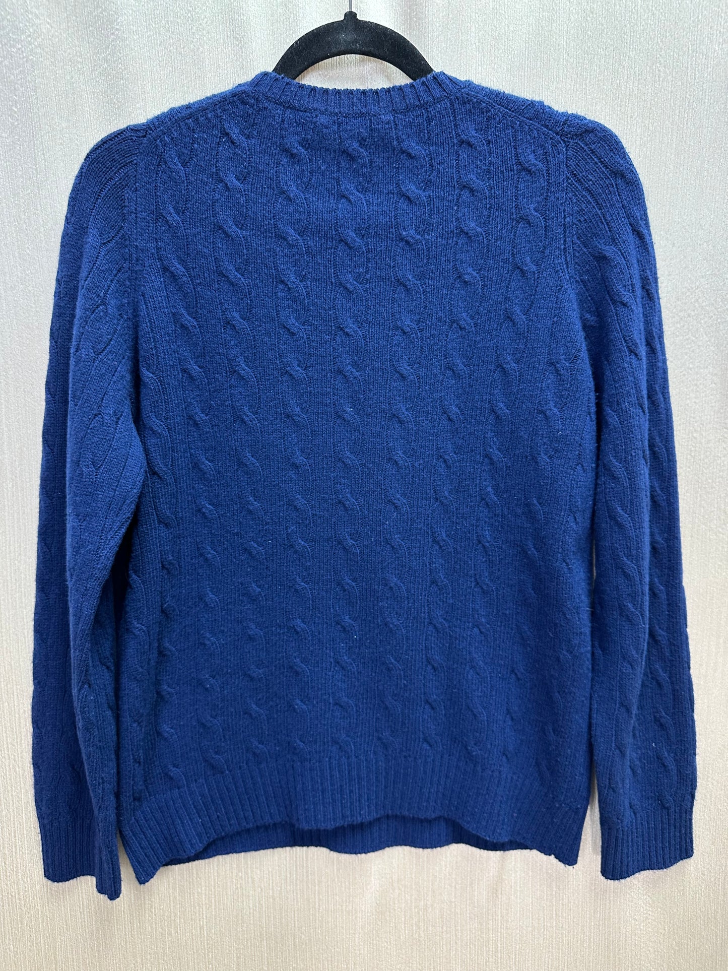 BROOKS BROTHERS dark blue Italian Cashmere Scotland Cable Knit Sweater - L