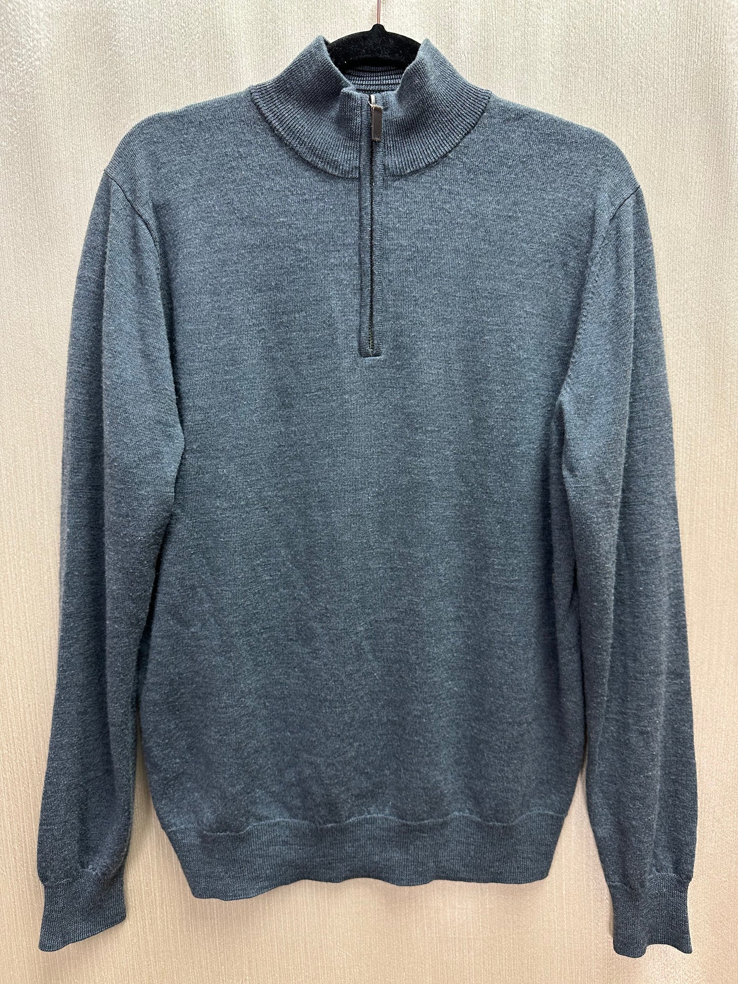 UNTUCKIT gray 100% Extra Fine Merino Wool 1/4 Zip Sweater - Large