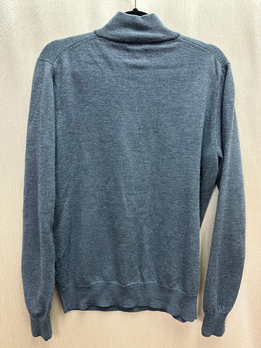 UNTUCKIT gray 100% Extra Fine Merino Wool 1/4 Zip Sweater - Large