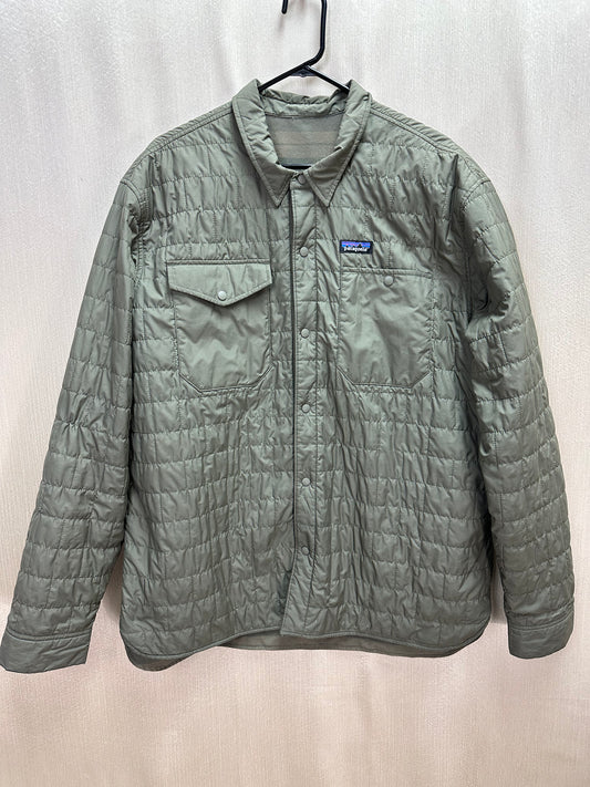 Rare PATAGONIA green Stripe Quilted Nano Puff Reversible Gratio Jacket - XL