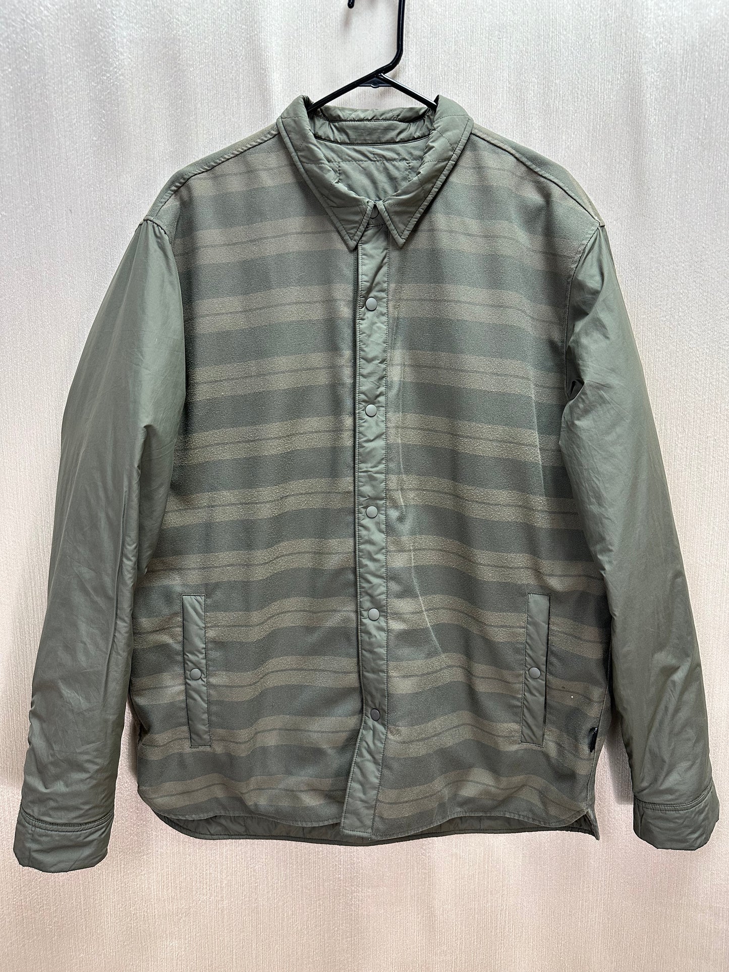 Rare PATAGONIA green Stripe Quilted Nano Puff Reversible Gratio Jacket - XL