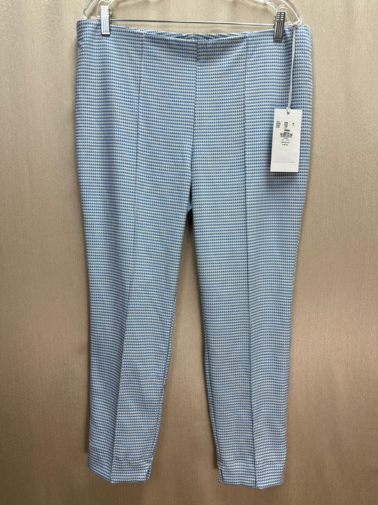 NWT - MAC JEANS light electric blue Houndstooth Pull On Anna Pants - 46 | US 16