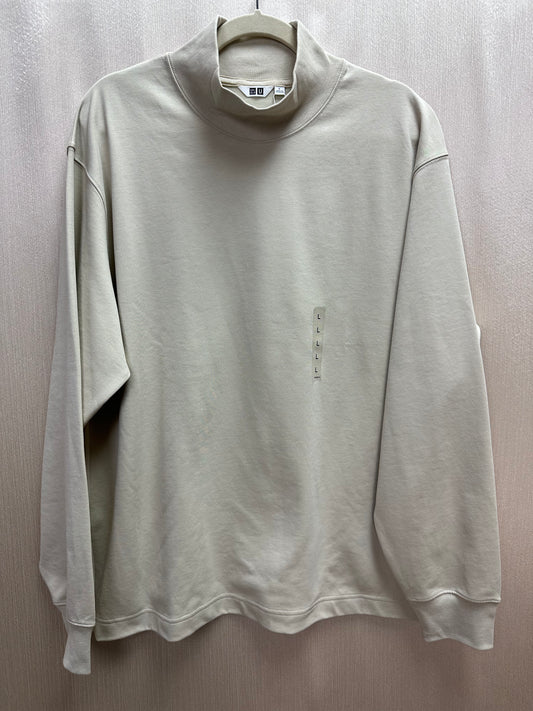 NWT - UNIQLO U beige Brushed Lined Jersey Mock Neck Long-Sleeve T-Shirt - L