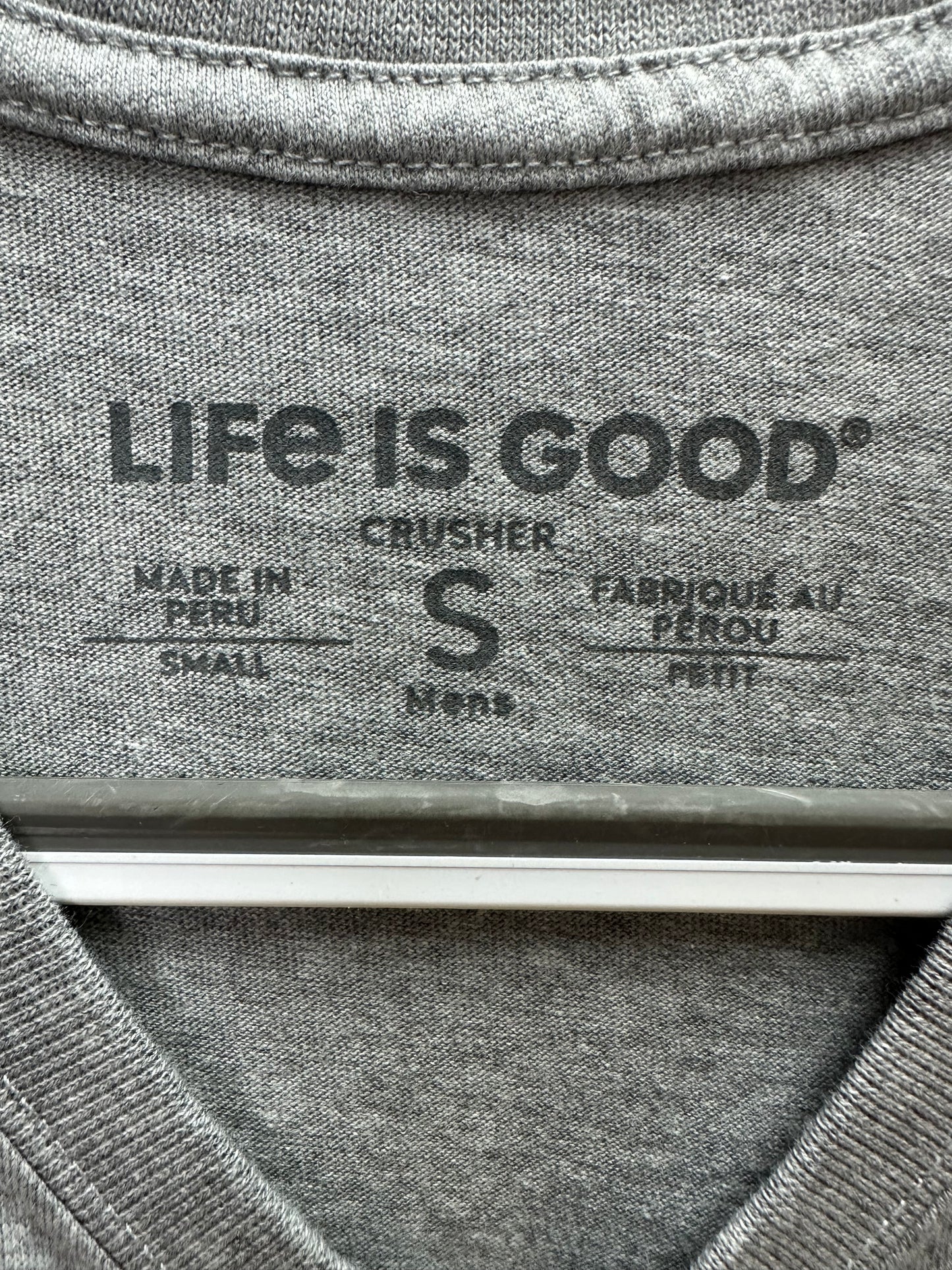 NWT - LIFE IS GOOD heather gray Science Because Crusher Tee Shirt - S