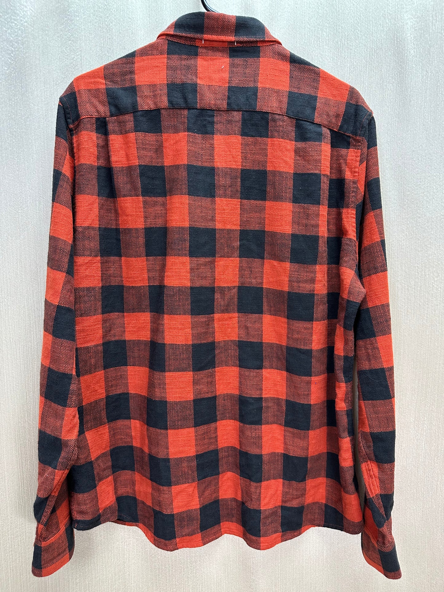 NWT - WELLEN red black Soft Organic Cotton Plaid Button Down Shirt - XL