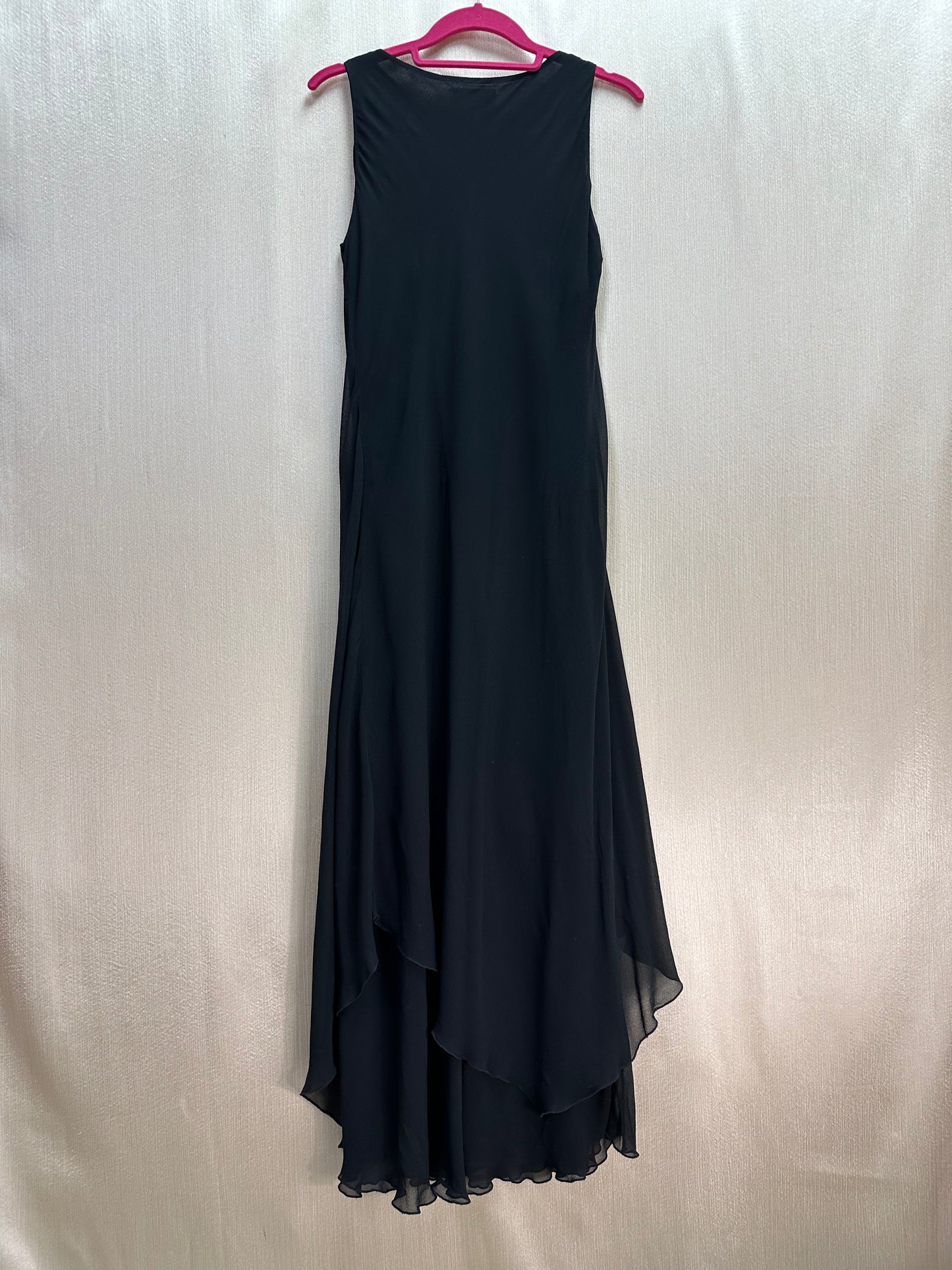 Vintage SIMPLY SILK black Layered Sleeveless Round Neck Maxi Dress - XL