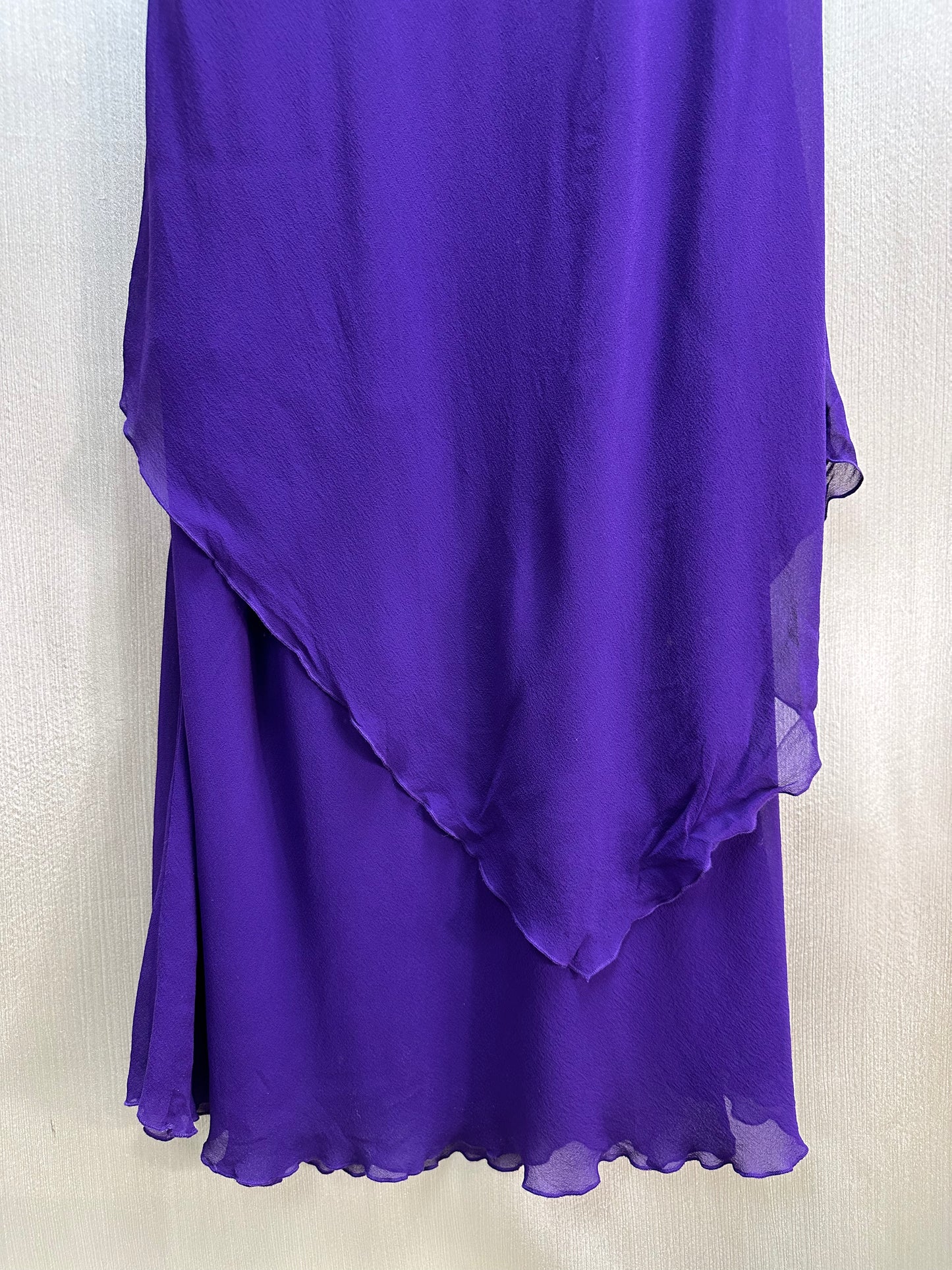 Vintage SIMPLY SILK purple Layered Sleeveless V-neck Maxi Dress - XL