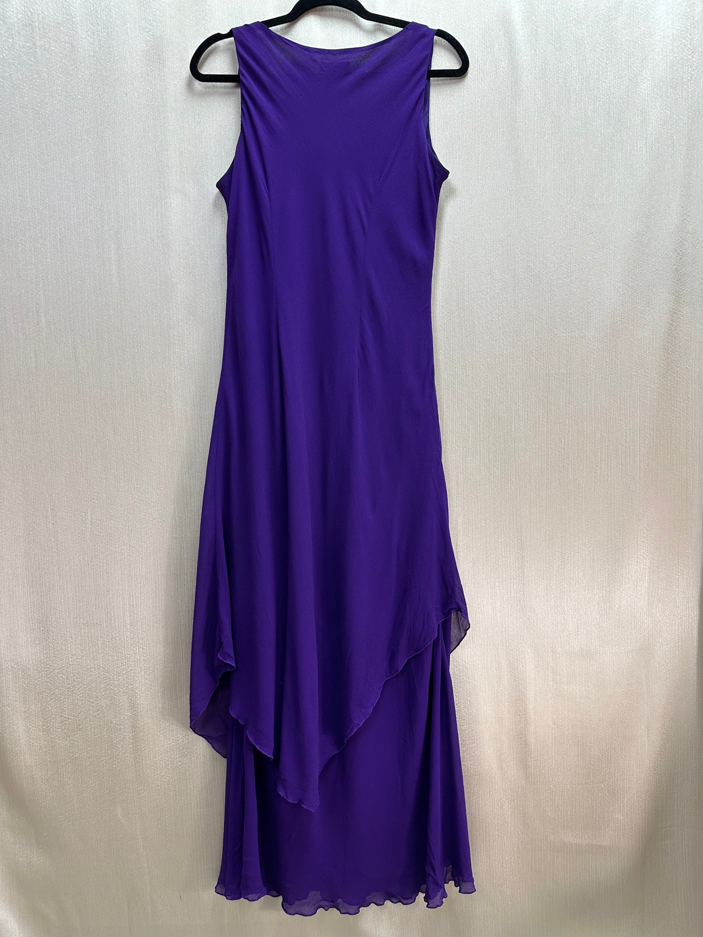 Vintage SIMPLY SILK purple Layered Sleeveless V-neck Maxi Dress - XL