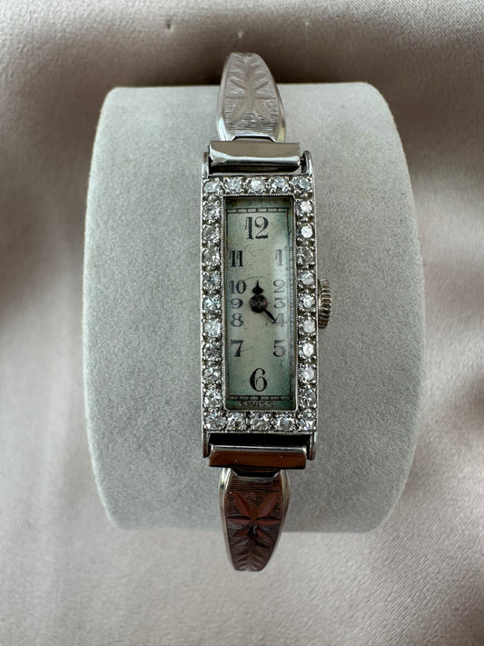 Vintage MIDO Platinum 28 Diamonds 10k GF Band Mechanical Watch - Works