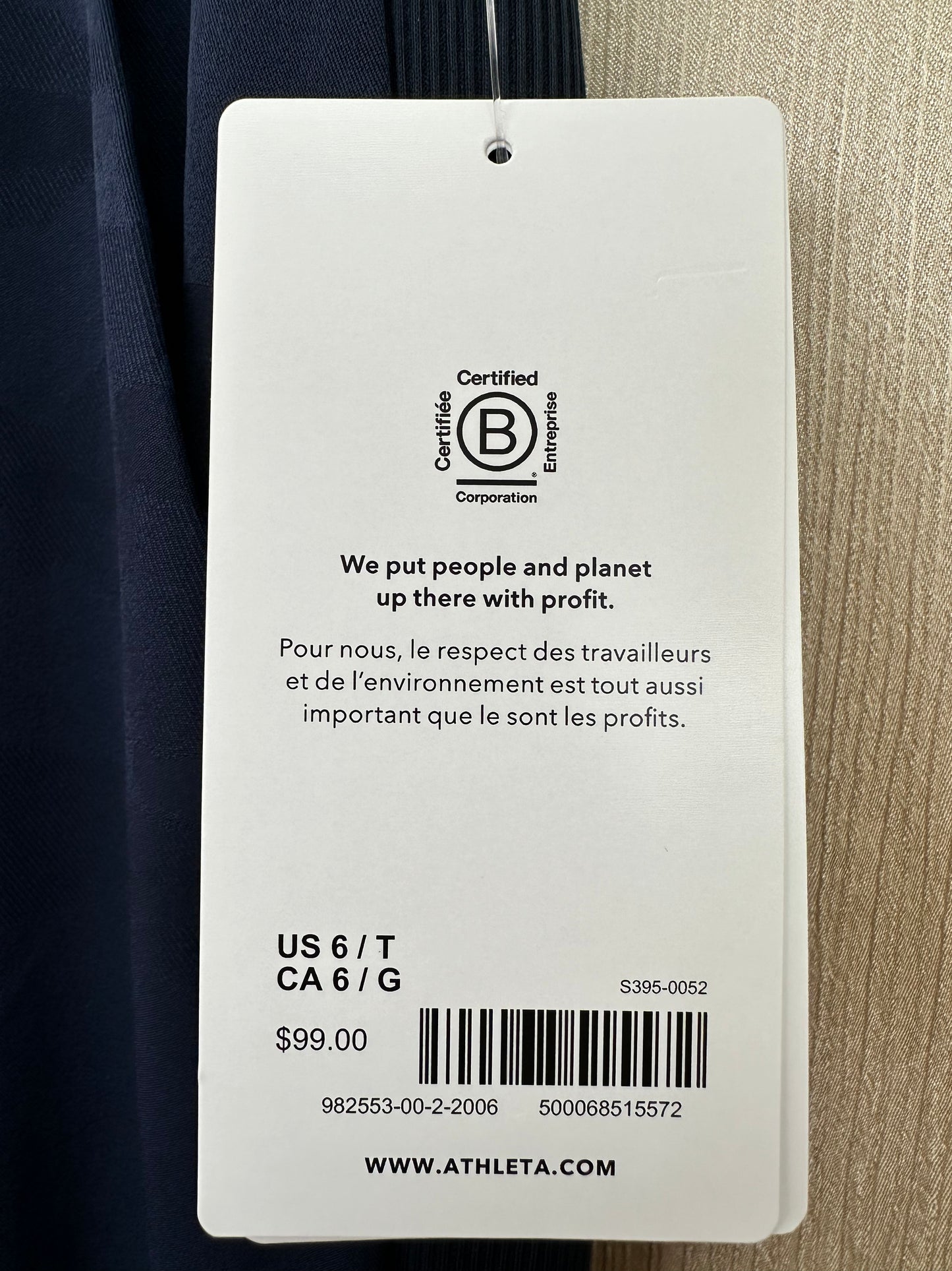 NWT - ATHLETA navy blue Brooklyn Ankle Camo Pants - 6 Tall