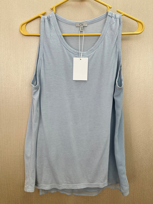 NWT - CLU USA light blue Modal Cotton Silk Sleeveless Top - XS