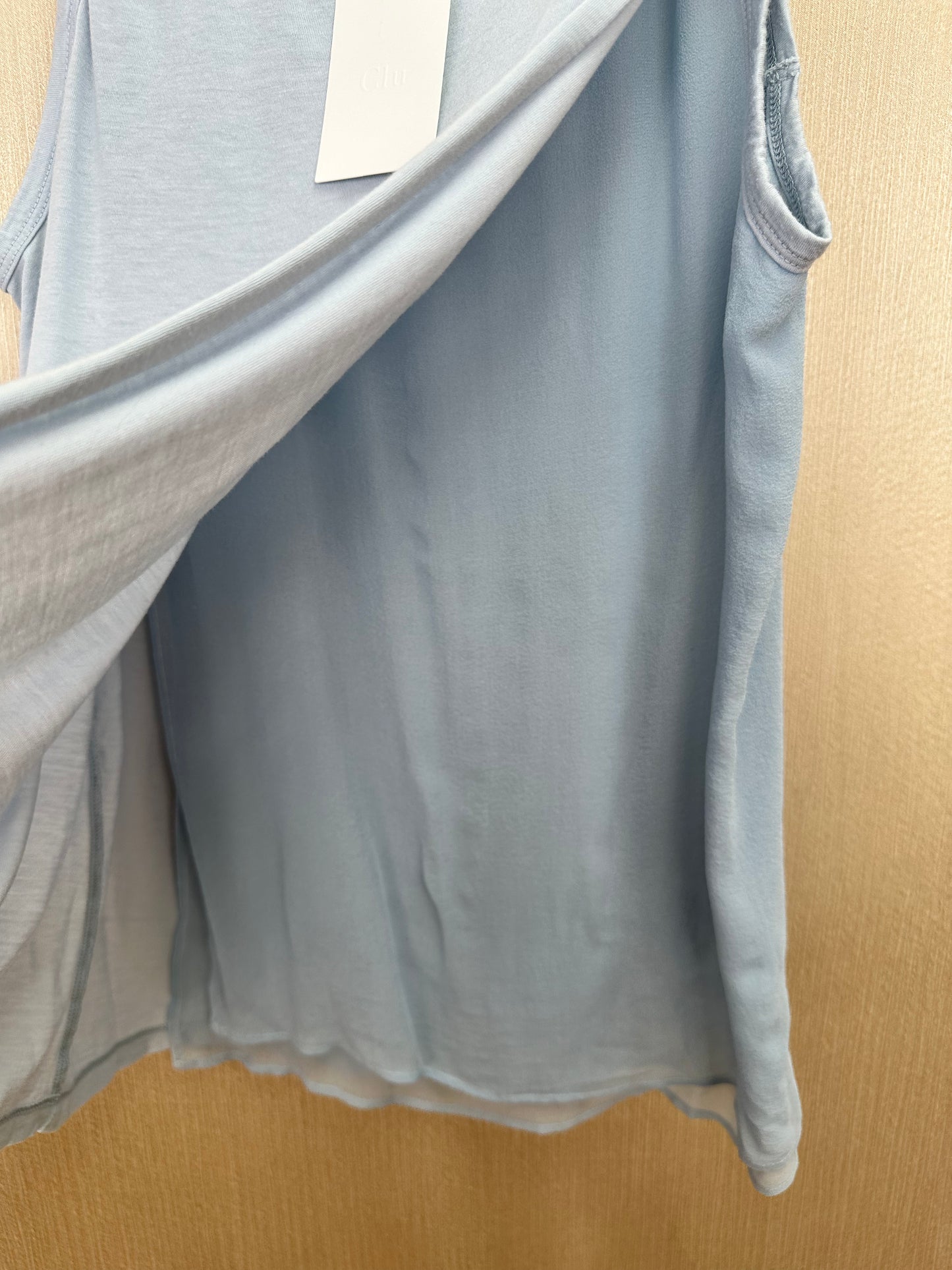 NWT - CLU USA light blue Modal Cotton Silk Sleeveless Top - XS